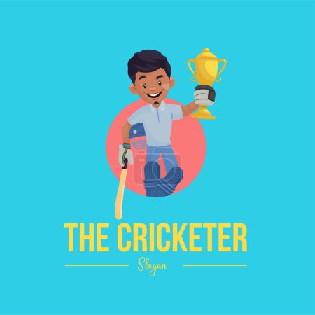 Illustration for The cricketer vector mascot logo template. - Royalty Free Image