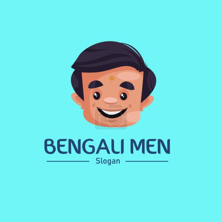 Illustration for Bengali men vector mascot logo template. - Royalty Free Image