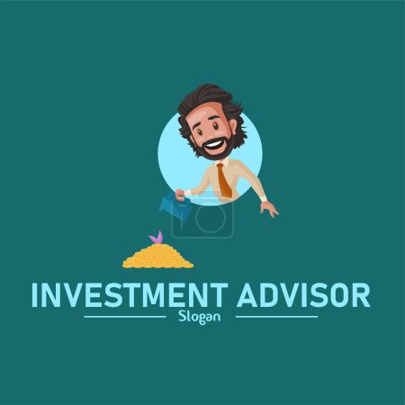 Illustration for Investment advisor vector mascot logo template. - Royalty Free Image