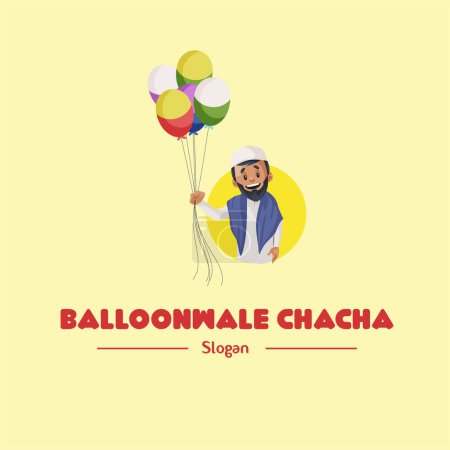 Illustration for Balloonwale chacha vector mascot logo template. - Royalty Free Image