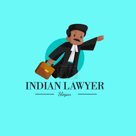 Téléchargez les illustrations : Modèle de logo de mascotte vecteur avocat indien. - en licence libre de droit