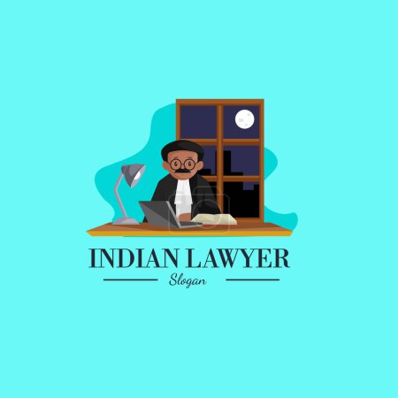 Téléchargez les illustrations : Modèle de logo de mascotte vecteur avocat indien. - en licence libre de droit