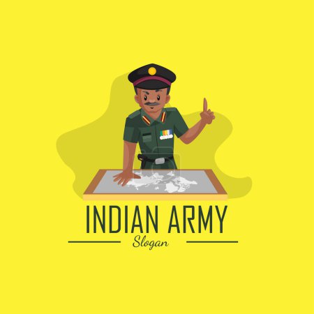 Ilustración de Indio ejército vector mascota logotipo plantilla. - Imagen libre de derechos