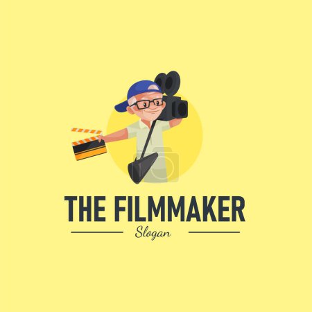 Illustration for The filmmaker vector mascot logo template. - Royalty Free Image