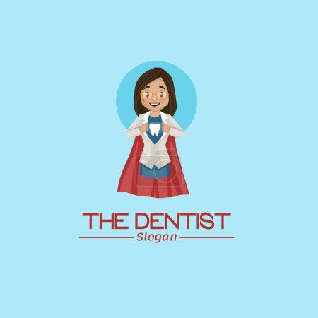 Illustration for The dentist vector mascot logo template. - Royalty Free Image
