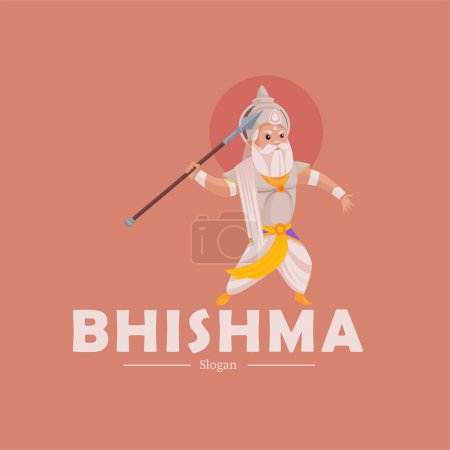 Téléchargez les illustrations : Modèle de logo de mascotte vectorielle Bhishma. - en licence libre de droit