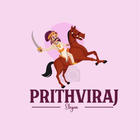 Téléchargez les illustrations : Modèle de logo de mascotte vectorielle Prithviraj. - en licence libre de droit