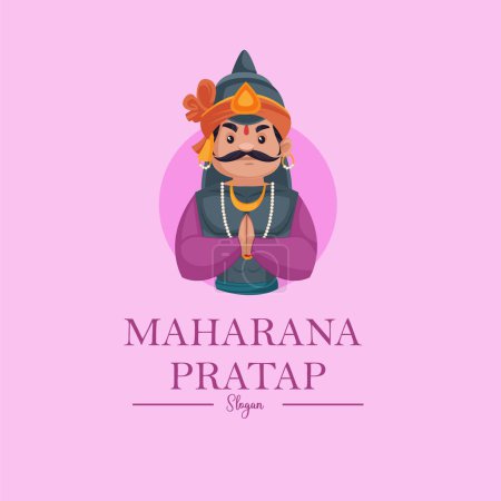 Illustration for Maharana pratap vector mascot logo template. - Royalty Free Image