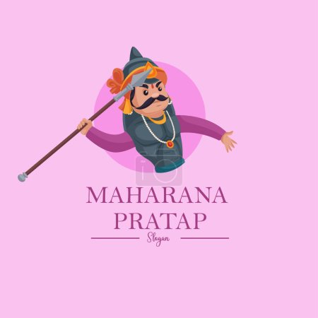 Téléchargez les illustrations : Modèle de logo de mascotte vectorielle Maharana pratap. - en licence libre de droit