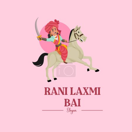 Téléchargez les illustrations : Modèle de logo de mascotte vectorielle Rani laxmi bai. - en licence libre de droit