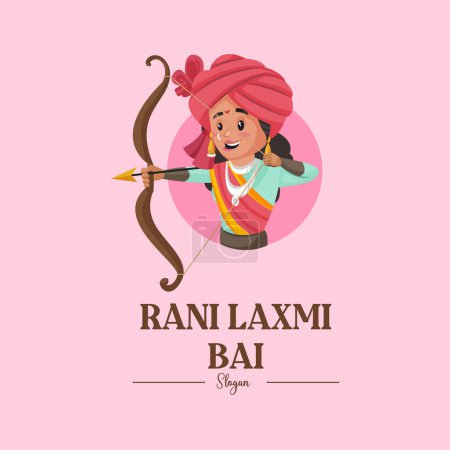 Illustration for Rani laxmi bai vector mascot logo template. - Royalty Free Image