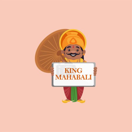Téléchargez les illustrations : Modèle de logo de mascotte vectoriel roi mahabali. - en licence libre de droit