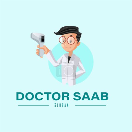Illustration for Doctor saab vector mascot logo template. - Royalty Free Image