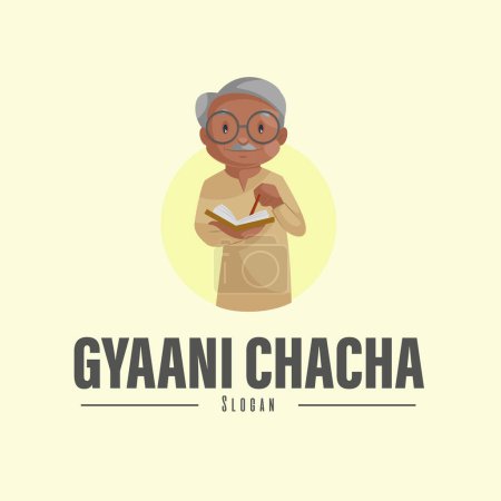 Téléchargez les illustrations : Modèle de logo de mascotte vecteur de chacha Gyaani. - en licence libre de droit