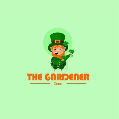 Illustration for The gardener vector mascot logo template. - Royalty Free Image