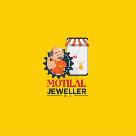 Illustration for Motilal jeweller vector mascot logo template. - Royalty Free Image