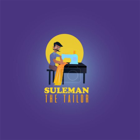 Ilustración de Suleman la plantilla de logotipo de la mascota vector sastre. - Imagen libre de derechos