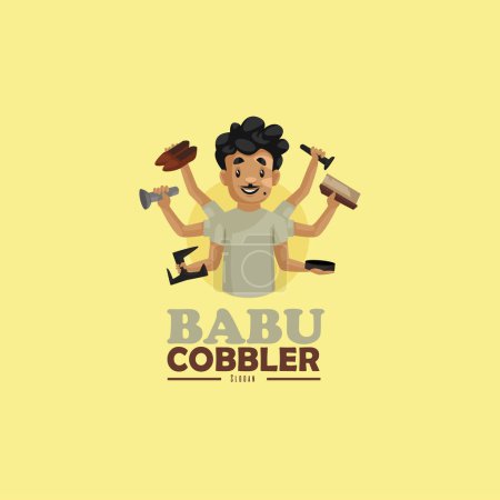 Illustration for Babu cobbler vector mascot logo template. - Royalty Free Image
