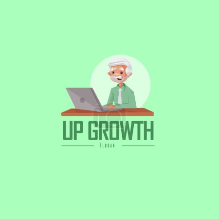 Illustration for Up growth vector mascot logo template. - Royalty Free Image