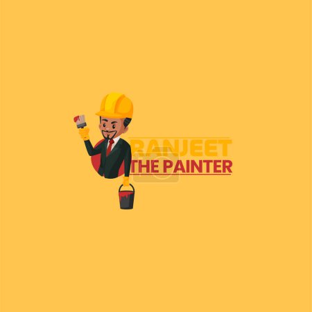 Illustration for The painter vector mascot logo template - Royalty Free Image