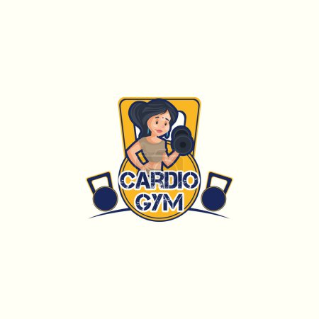 Ilustración de Cardio gym vector mascot logo template. - Imagen libre de derechos