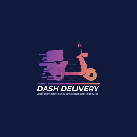 Illustration for Dash delivery vector mascot logo template. - Royalty Free Image