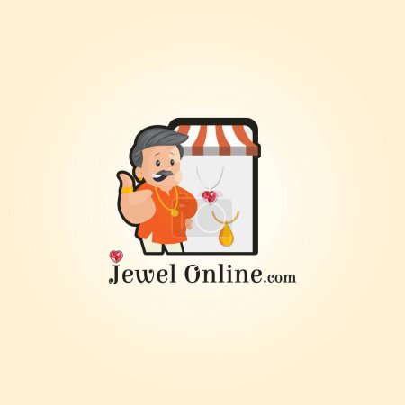 Ilustración de Jewel online vector mascot logo template. - Imagen libre de derechos