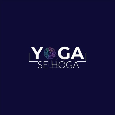Illustration for Yoga se hoga vector mascot logo template. - Royalty Free Image