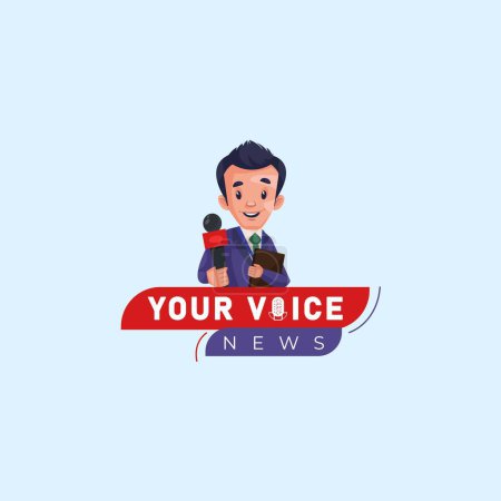 Illustration for Your voice news vector mascot logo template. - Royalty Free Image