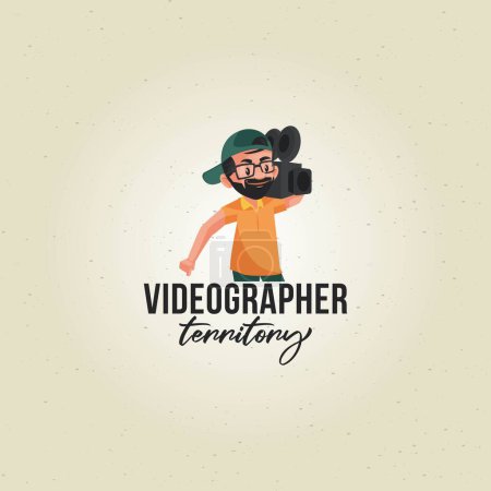 Illustration for Videographer territory vector mascot logo template. - Royalty Free Image