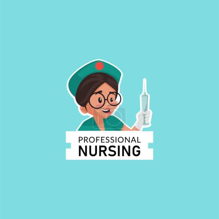 Illustration for Professional nursing vector mascot logo template. - Royalty Free Image