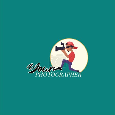 Téléchargez les illustrations : Photographer vector mascot logo template. - en licence libre de droit