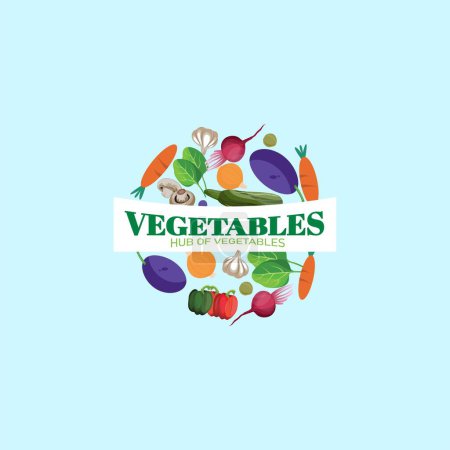 Ilustración de Vegetables vector mascot logo template. - Imagen libre de derechos
