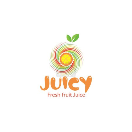 Ilustración de Juicy fresh fruit juice vector mascot logo template. - Imagen libre de derechos