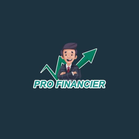 Illustration for Pro financier vector mascot logo template. - Royalty Free Image