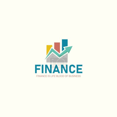 Ilustración de Finance is life blood of business vector mascot logo template. - Imagen libre de derechos