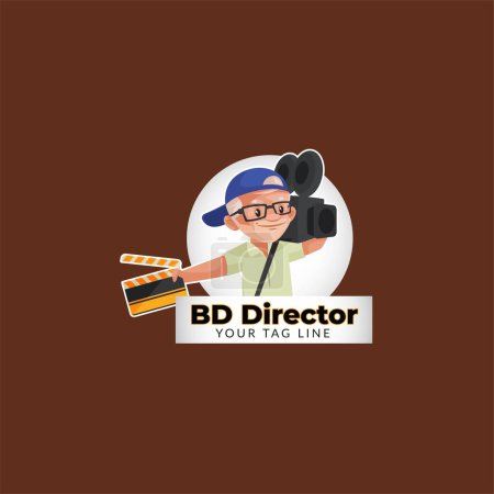 Illustration for BD director vector mascot logo template. - Royalty Free Image