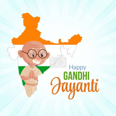 Illustration for Celebrated 2nd October happy Gandhi Jayanti banner design - Royalty Free Image