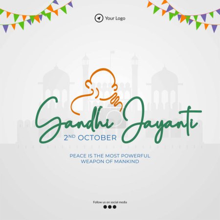 Téléchargez les illustrations : Célébré 2 octobre heureux conception de bannière Gandhi Jayanti - en licence libre de droit