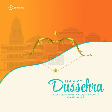 Téléchargez les illustrations : Festival indien traditionnel heureux modèle de conception de bannière Dussehra - en licence libre de droit