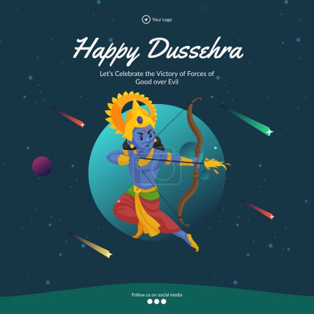 Ilustración de Creativo festival indio feliz Dussehra banner plantilla de diseño. - Imagen libre de derechos
