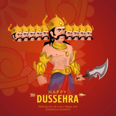 Ilustración de Elegante hindú feliz dussehra festival banner plantilla. - Imagen libre de derechos