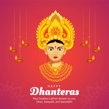 Ilustración de Plantilla de diseño de banner de festival tradicional Happy Dhanteras - Imagen libre de derechos