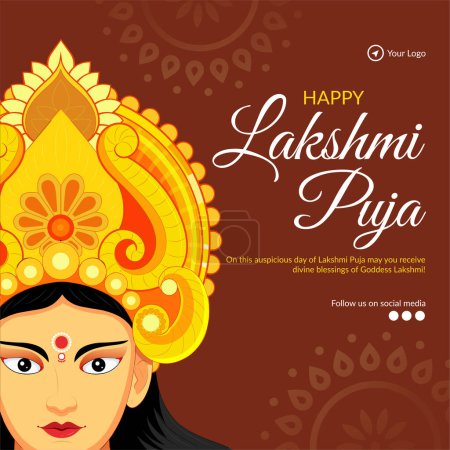 Ilustración de Festival religioso tradicional indio Happy Laxmi Puja banner design template - Imagen libre de derechos