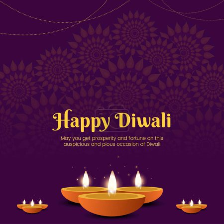 Téléchargez les illustrations : Célébration heureux Diwali modèle de conception de bannière festival indien - en licence libre de droit