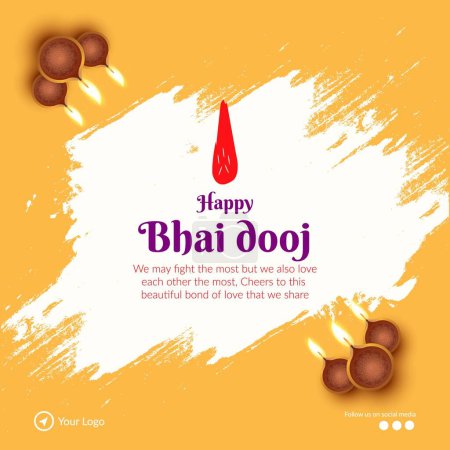Ilustración de Festival indio Happy Bhai Dooj plantilla de diseño de banner. - Imagen libre de derechos