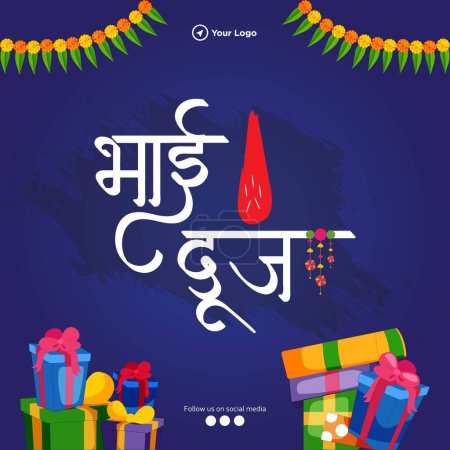 Téléchargez les illustrations : Modèle de conception de bannière de festival indien Happy Bhai Dooj. - en licence libre de droit