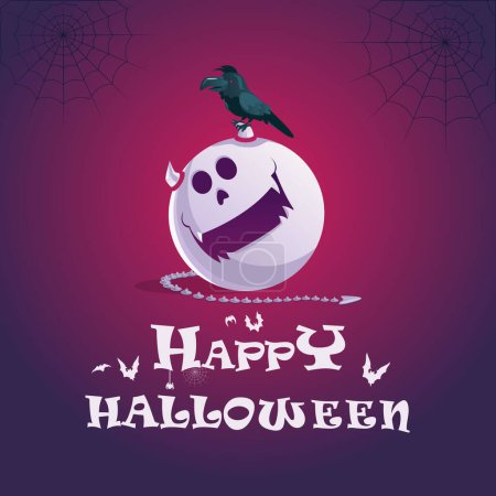 Illustration for Happy Halloween banner design template. - Royalty Free Image