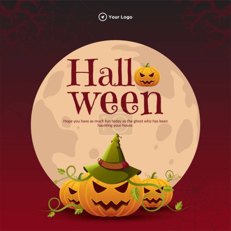 Ilustración de Plantilla de diseño de banner de Feliz Halloween. - Imagen libre de derechos