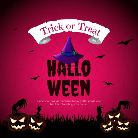 Ilustración de Plantilla de diseño de banner de Feliz Halloween. - Imagen libre de derechos